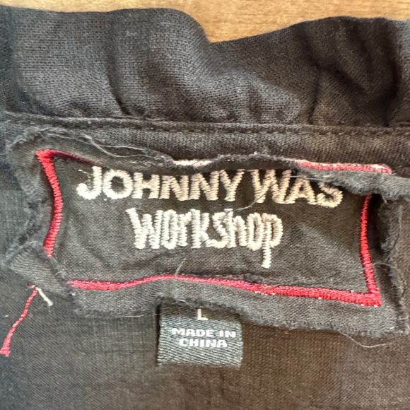 Johnny Was Tie Front Black Top with Colorful Embroidery and Beaded Tassles SZ - Picture 2 of 8